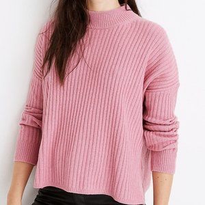 Madewell (Re)sourced Cashmere Ribbed Mockneck Sweater Size L